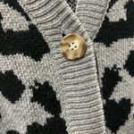 Unbranded Woman’s Leopard Print Long Sleeve Acrylic Cardigan Sweater OS Black Size undefined Photo 2