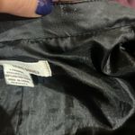 Sans Souci Black Faux Leather Lightweight Jacket with Green Sleeves Photo 6