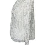 Susan Graver  Style Jacket Blazer White Eyelet Embroidered Linen Cotton Size L Photo 4