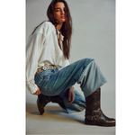 Free People  Ethereal Dainty Cottage Rhiannon Crochet Shirt Ivory Size Large Photo 2