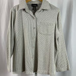 Max & Me Medium Retro Striped Collared Minimalist Beachy Soft Button Down Shirt Gray Photo 0
