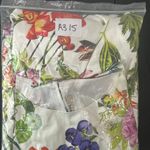 Fiore Capri Sz M Dress Silk Shift Poncho Kaftan Floral Italy Resort Luxe Women’s White Size M Photo 13