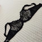 Soma Black Embroidery Semi Sheer Sensuous Lace Unlined Bra 36G Underwire Photo 6