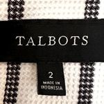 Talbots Pinstriped Textured Summer Jacket Blazer Women's 2 Ivory Navy Career Photo 4