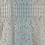 ZARA  White Lace Frayed High Neck S/S Blouse Size XL EUC #VEG-0014 Photo 4