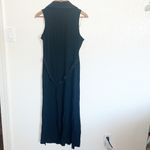 Studio 1940  Black Collared Button Down Maxi Dress With Attached Belt To Tighten Photo 6