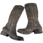 FREEBIRD by Steven Irish Tall Leather Riding Boots Triple Buckle Strap 6 Brown Photo 8