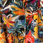 Colorful Print Bell Sleeve Jacket Top Shirt Ali Miles Abstract Women’s Large Fit Yellow Photo 5