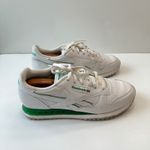 Reebok  Classic Leather Retro Sneakers White Green Trim Casual‎ Shoes Womens 10 Photo 2