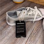 Converse  All Star Womens Silver Metallic Glitter Sparkle Low Top Sneaker Shoe 7 Photo 5
