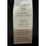 Ganni Eleanor Black Textured Sleeveless Low V Zip Back Peplum Dress Size XS Photo 5