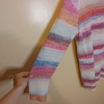 Gap Size Large Pink Striped Acrylic Nylon Sweater Soft Kawaii Pastel Purple Fuzz Photo 2