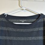 Eileen Fisher  Hemp/Organic Cotton Gray White Long Sleeve Blouse Size Large GUC Photo 2
