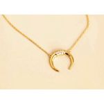 Boutique NEW Women's Gold-Plated Crescent Moon‎ Horn Necklace Size 16 + 2” Photo 8