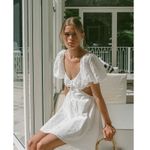 Sabo Skirt Azel Dress Cut Out Mini Dress White Eyelet Medium Coquette Fairy Photo 2