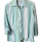 Coldwater Creek  size PL 100% linen button down shirt. Photo 0