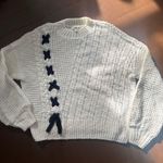 Miss Selfridge Women's White Sweater with Black Accents Photo 0