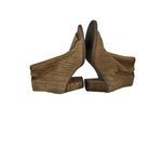 Toms  Majorca Tan Suede Peep Toe Heeled Ankle Boots Booties Womens Size 7.5 Photo 7