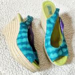 Calypso St. Barth  for Target Linen Espadrille Wedges Turquoise Print 8 Photo 3