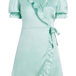 Hill House  The Nima Dress 100% Silk Mint Wrap Mini Dress | U.S. Woman’s XSmall Photo 0