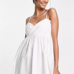 ASOS DESIGN babydoll mini sundress in white Photo 0