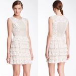 BCBGMAXAZRIA BCBG TAN AND WHITE LACE DRESS Photo 1