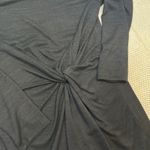 Gap Black Knit Midi Dress Twist Front Long Sleeve Casual Womens Large Photo 2