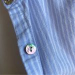 Sigrid Olsen  Linen Blend Roll Sleeve Button Down Striped Shirt Photo 2