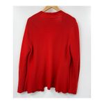 Eileen Fisher  Red Ribbed Knit Open Front Cardigan Sweater Size S/P Photo 4