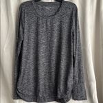 Athleta  Uptempo Long Sleeve Heathered Black Gray Split Hemp Top Size XL Photo 0