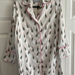 Toss Designs Womens S/M White Champagne Bubbly Nightgown Button Bridal Bachelore Size M Photo 0