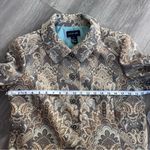 Vintage Paisley Tapestry Light Blue Lining 14 Jacket Jeweled Buttons EUC Boho Brown Photo 8