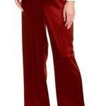 St. John ππ Liquid Satin Pant Elastic Back Pull-On Wide-Leg Oxblood Red M NWOT Photo 0
