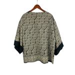 Marada Womens Kimono Jacket Black & Beige Floral Pattern Size M Photo 1