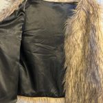 Women's Faux Fur Vest Brown Tan Ombre Shaggy Luxury Sleeveless Jacket Medium Photo 1