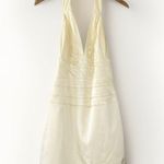 Adrianna Papell Boutique Womens 10 Semi Formal Dress Halter Neck Butter Yellow Photo 0