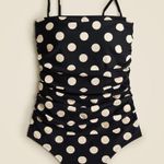 J.Crew NWT Gemma ruched bandeau one-piece in dot print 16 Photo 0