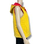 Jones New York Vintage Sport Womens Reversible Vest Fleece Hooded Red Yellow Med Photo 7
