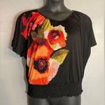 Style & Co black floral blouse Photo 0