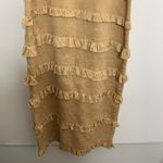 V. Chapman Lily Midi Bodycon Dress Warm Sand Womens Size 10 Gold Photo 4