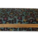 Caleesa Rhinestone Leopard Print Clutch Chain Crossbody Strap Purse NWT Blue Photo 3