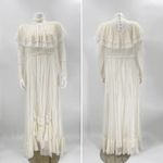 Gunne Sax White Ivory Lace Gown Maxi Bridal High Neck Ruffle Buttons Photo 19