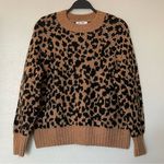 Old Navy Cheetah Leopard Animal Print Mock Neck Cozy Brown/Black Heavy Sweater Small Photo 0