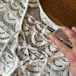 Wave Zone White Lace Bell Sleeve Swim Cover Up, Large Photo 1