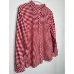 Talbots red gingham button-down shirt blouse holiday preppy size large Photo 10