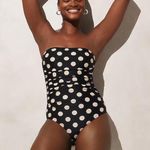 J.Crew NWT Gemma ruched bandeau one-piece in dot print 16 Photo 1