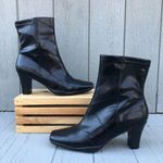 Apostrophe NWOT Black  Patchwork Patent Leather Heeled Boots Booties Photo 0