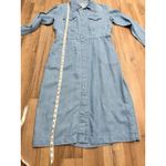 Eva Mendes Denim Shirt Dress Size 8 Snap Front Long Sleeve Chambray Midi Blue Size M Photo 6