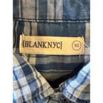 BLANK NYC  Shirt‎ Women XS Blue Plaid You Oughta Know Raw Hem Button Up Western Photo 8