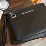 French Connection  Black Leather Wristlet Wallet Photo 1